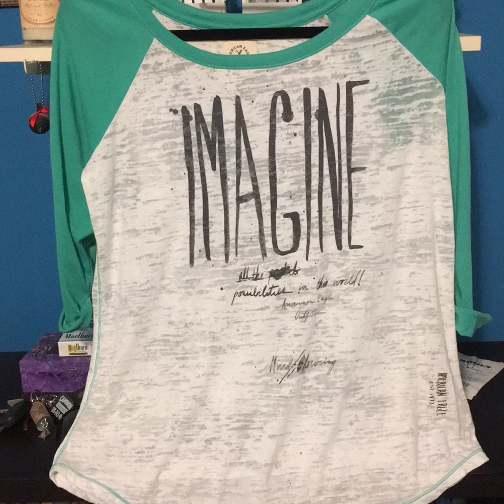 Green and white shirt